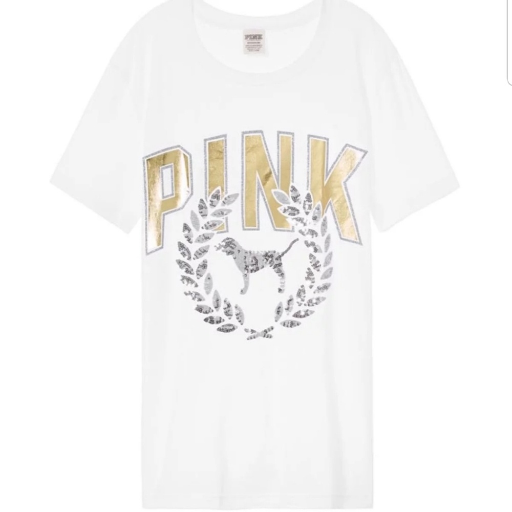 VS Pink Campus Tee Size Large White
